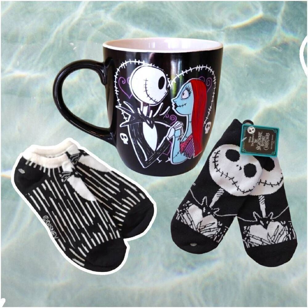 Disney The Nightmare Before Christmas Mug and Socks Gift Bundle of‎ 3 NWT
